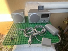 Boston Acoustics Receptor HD Radio Clock, Alarm & Stereo Satellite Speaker Shown