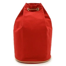 Hermes Canvas Leather Shoulder Bag Women Red One Size