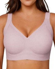 Gefyvcf Womens Wireless Jelly Bra Plus Size Supportive Seamless Large, Pink