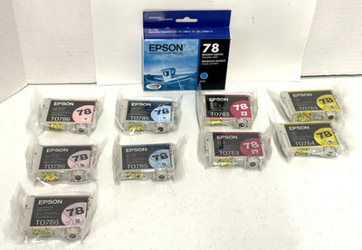 Lot of Epson 78 Cyan Yellow Magenta Light Ink Cartridge T0789 T0785 T0873 T0784
