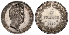 FRANCE. Louis Philippe 1830-A AR 5 Francs. NGC MS64 Paris Davenport 89