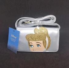 Disney Cinderella Phone Crossbody Bag Purse Danielle Nicole Blue glitter