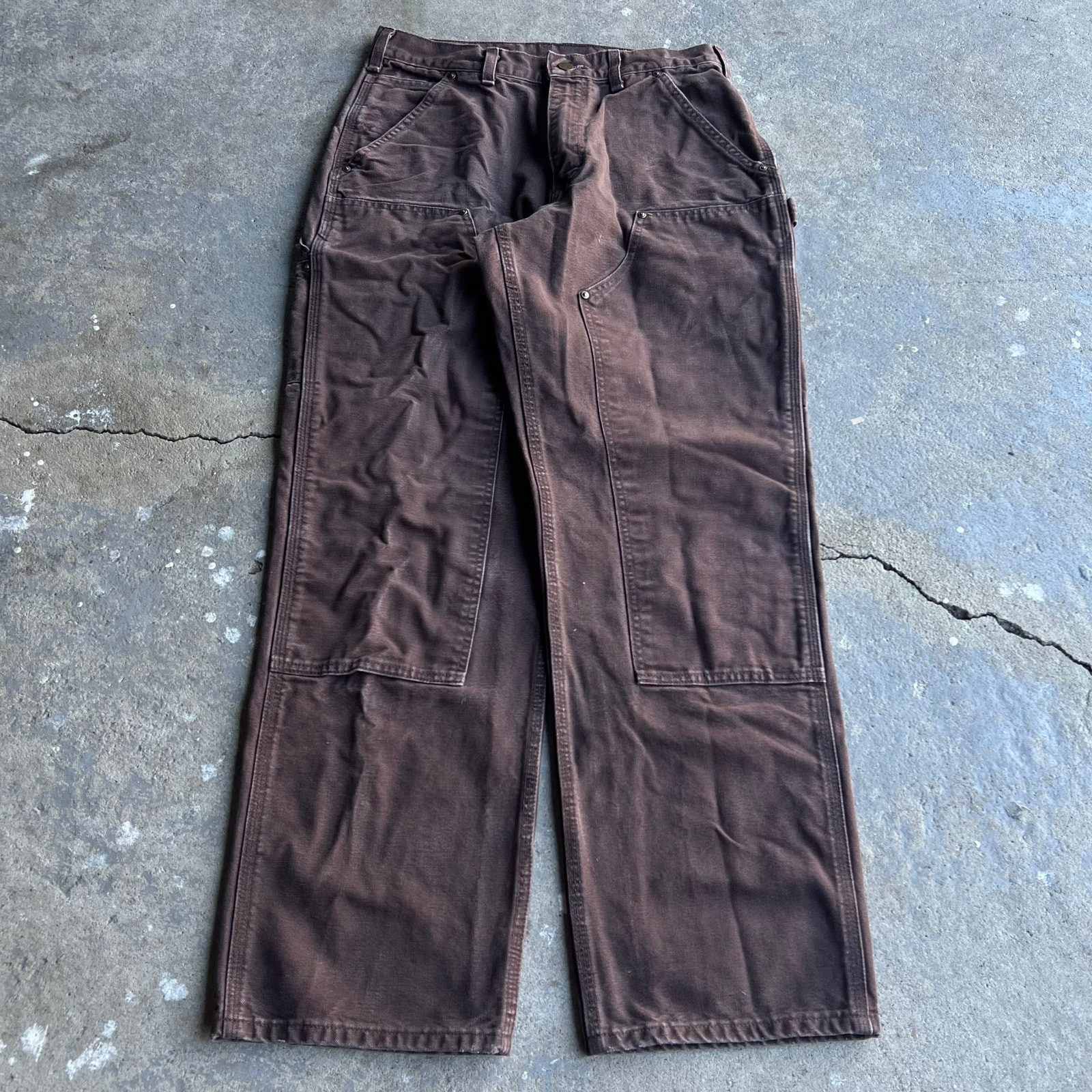Vintage carhartt brown y2k double knee work wear carpenter pants