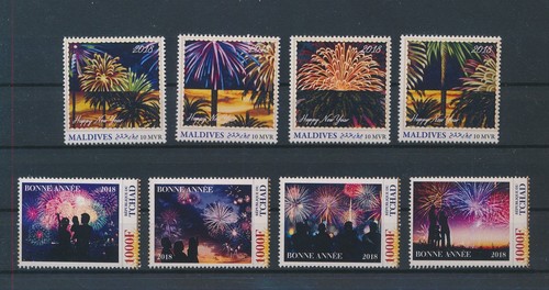 LS26684 Maldives 2018 fireworks happy new year fine lot MNH