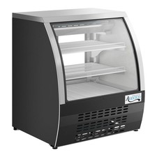 36" Black Curved Glass Refrigerated Deli Case