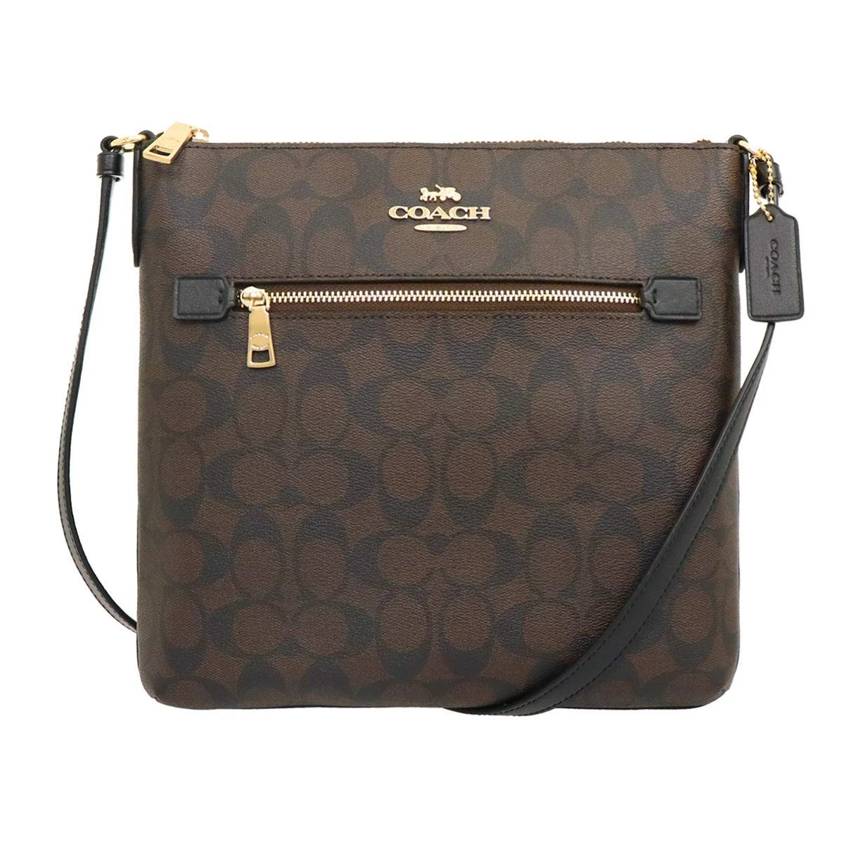 Borsa a tracolla Coach COACH FC1554 C1554 marrone x nero firma Rowan File Ra 611