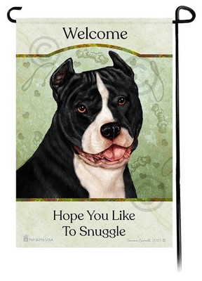 Pit Bull Terrier Hope You Like To Snuggle Garden Flag
