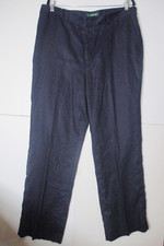 NWT RALPH LAUREN 18W Navy Blue Fully Lined 100 Linen Pants