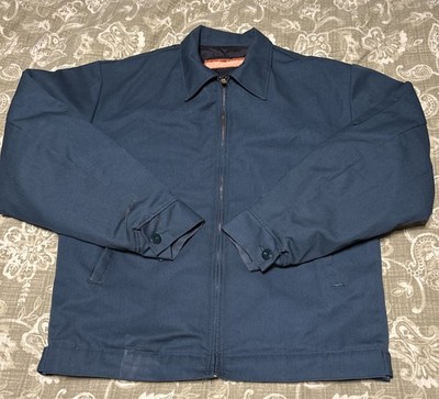 Vintage 80s Red Kap Work Jacket Men's Green Full Zip Quilted