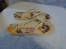 Havaianas Flip Flops Size 7/8 Beige W/Multicolor Summer Top New With Tag No Box
