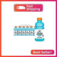 Gatorade Thirst Quencher Zero Sugar Sports Drink, Glacier Freeze, 12oz Bottles,