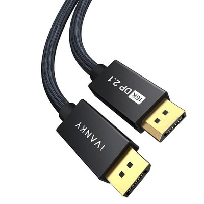 IVANKY DisplayPort Kabel 2.1 3M 80Gbps, 16K/10K/8K@60Hz, 4K@240Hz/165Hz/144Hz