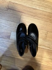 Danskin Freestyle Patent Black Tap Dance Shoes Girls Size 11
