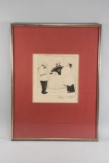 O80N40 Erwin Bracher (1947) ink drawing caricature signed The show must…