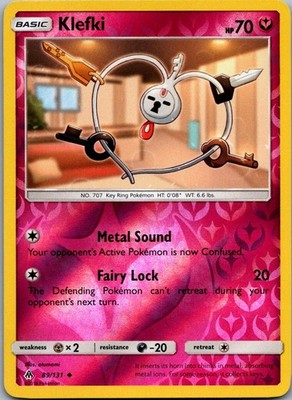 Klefki 89/131 Uncommon Forbidden Light Pokemon Reverse Holo Near Mint