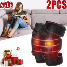 Electric Heating Vibration Knee Joint Pad Brace Leg Therapy Massager Relief Pain