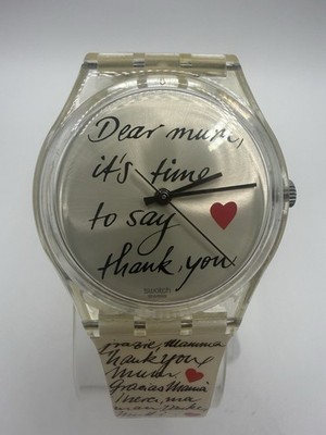 Swatch Dear mum wristwatch love & hearts theme quartz hearts dial working 