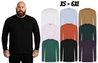 Men's T-Shirt Long Sleeve 100%  Cotton 1, 3, 5 Pack Plain Crew Neck Tees XS- 6XL