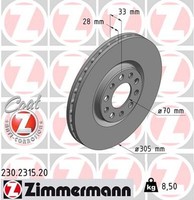 2X Bremsscheibe Coat Z Zimmermann 230.2315.20 FüR Compass Jeep 500X Fiat 334 4X4