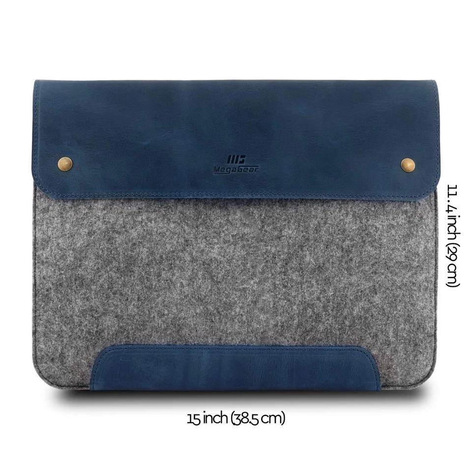 Housse MacBook en Cuir Véritable et Polaire pour MacBook Pro et MacBook Air -... - Photo 3/4