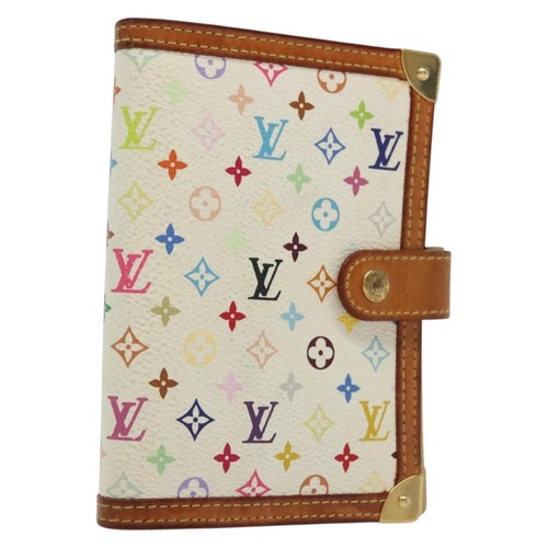 LOUIS VUITTON Multicolor Agenda PM Day Planner Cover White R21074 Auth 136737