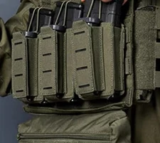 IDOGEAR Triple Mag Pouches Kangaroo Magazine Pouch for 9mm Pistol Magazines and