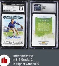 2024 Boys of Summer Characters of Game Sidd Finch Auto 047/149 #CGS-SFH CGC 8.5
