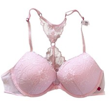 Victoria's Secret Lace Push-Up Front-Closure Bra Pink Size 36B NWT