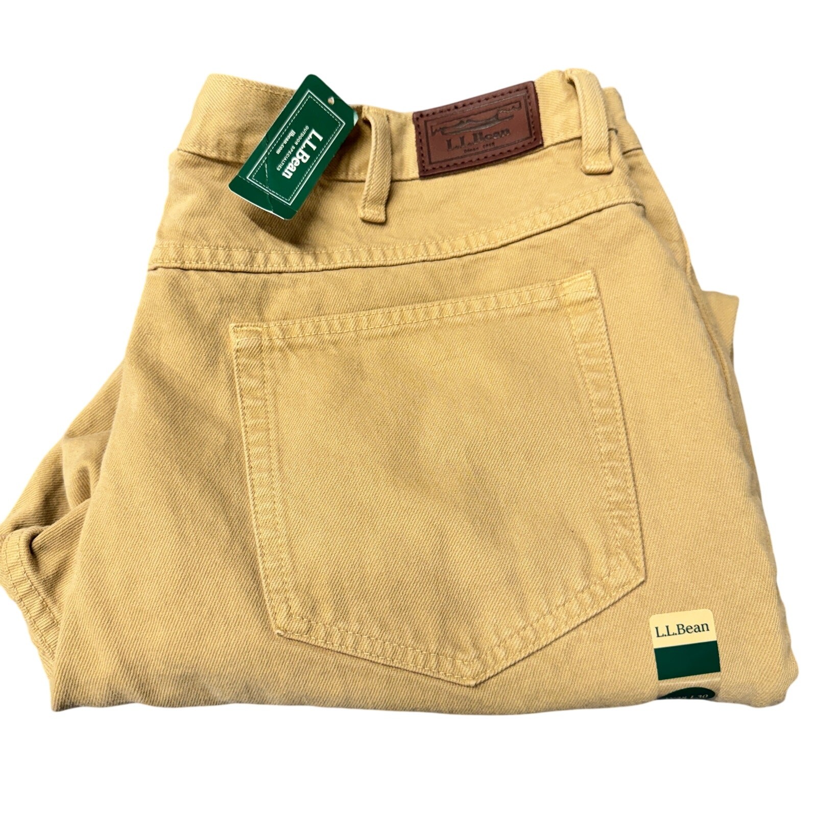 LL Bean Jeans Double L Classic Fit Straight Khaki Mens 38x30 (37x29 ACTUAL) NEW