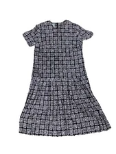 Vtg 1960’s Pleated Black White Nelly Don Drop Hem Waist Scooter Dress Union Tag