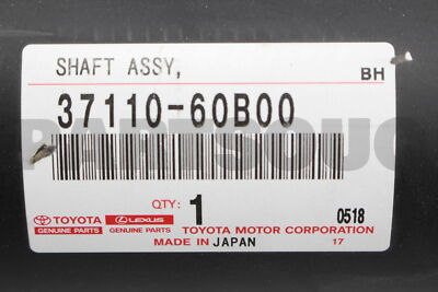 3711060B00 Genuine Toyota SHAFT ASSY, PROPELLER 37110-60B00 | eBay