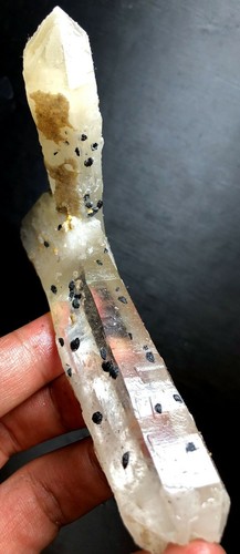 138g 1PCS Inner skeletal Elestial Candle QUARTZ Crystal &Specular Hematite Q1000 - Picture 7 of 8