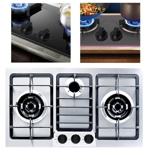 5pcs Black Universal Electrical Gas Stove / Oven Knobs With 3 D Shaft Inserts AH - Bild 2 von 12