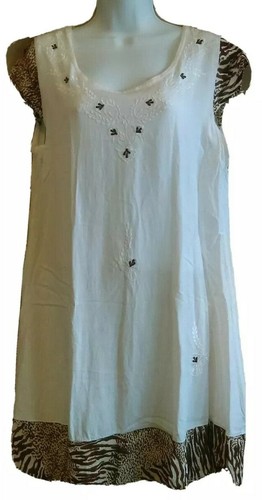 Raya Sun Dress XL / L White Flowy Rayon 