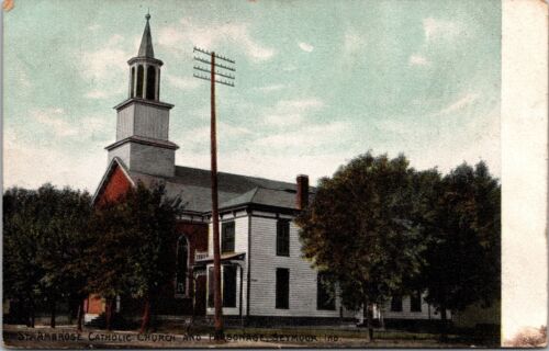 1907 Antique Postcard St. Ambrose Catholic Church Seymour Indiana Jackson Co - Picture 1 of 2