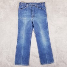 Vintage Levis 517 Jeans Mens 38x31 Straight Boot Cut Orange Tab USA Blue Denim