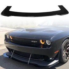 For 15-22 Dodge Challenger SRT Style Front Bumper Lip Splitter Glossy Black