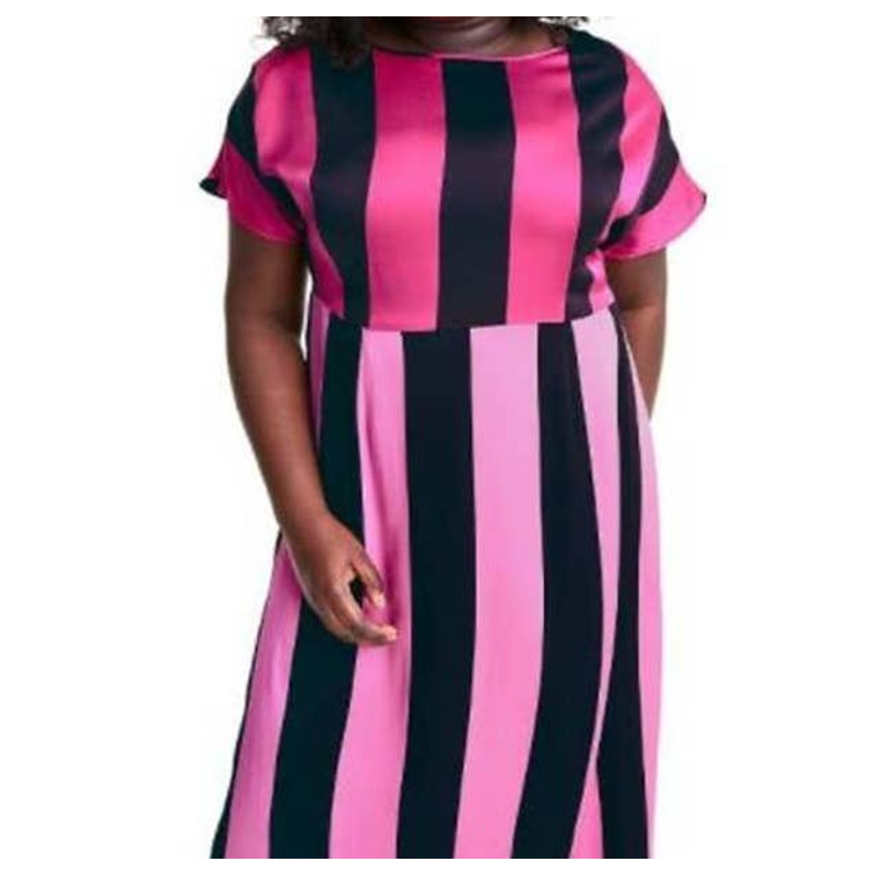 target pink striped dress Solid & Striped Women's Gingham Elasticated Bodice Midi Cover Up Dress