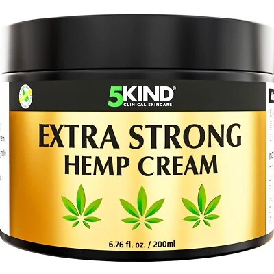 5kind Extra Strong Hemp Cream 200ml - High Strength Hemp Oil and Arnica Cream