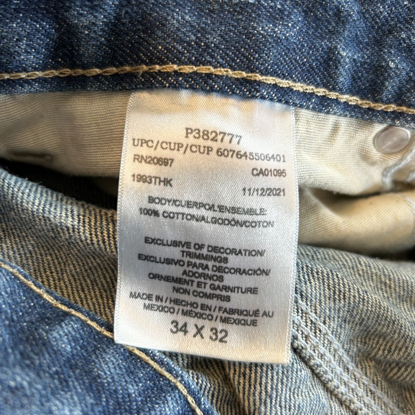Dickies Men&rsquo;s Carpenter Jeans Straight Leg Blue Size 34 x 32