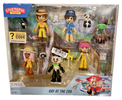 Livetopia Roleplay DAY AT THE ZOO 12pc Figure Set w/ Code 2023
