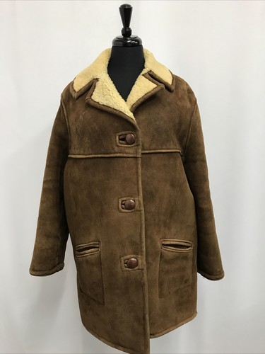 Ladies Brown Vintage Sheepskin Coat 