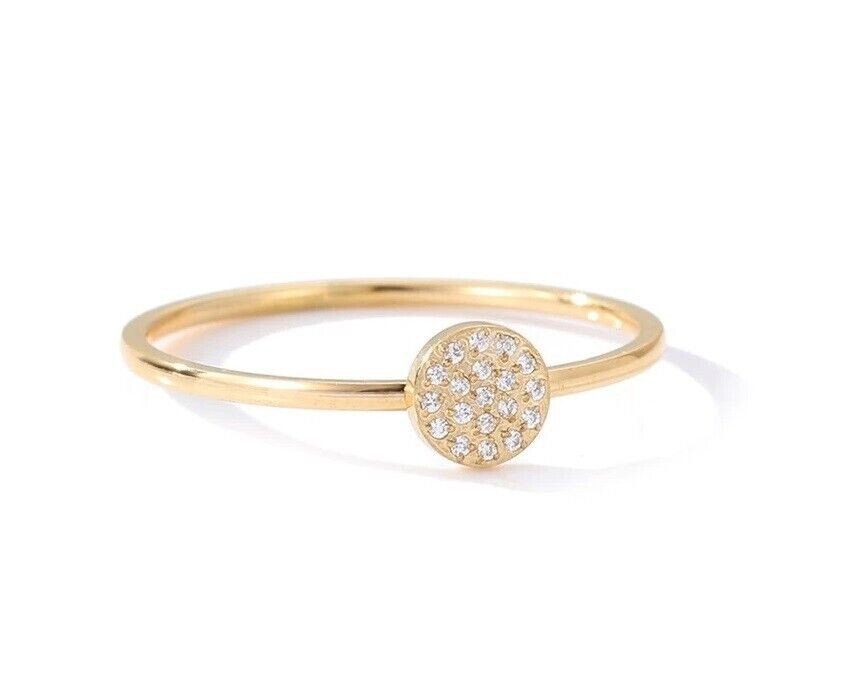 Bague Fantaisie En Métal Doré Avec Pierre Sertie, Taille 53, Vintage Occasion Bel état