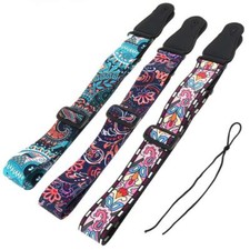 3 Colors Adjustable Printing Guitar Strap with National Style Flowers Pattern