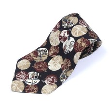 NICOLE MILLER Sports Football Golf Basketball Brown Black Men's Silk Neck Tie