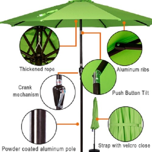 Sundale Outdoor 9 Feet Aluminum Patio Umbrella Lime Green For Sale Online