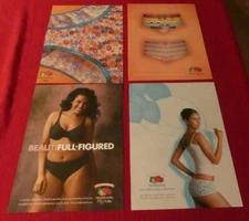 (4) Vintage Fruit of the Loom underwear print ads - women in bra & panties