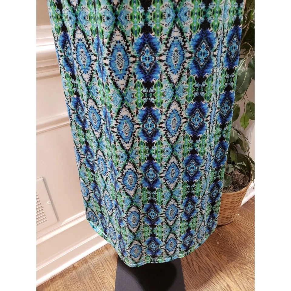 Maxi Vestido Para Mujer Faded Glory Multicolor Poliéster Cuello Redondo Sin Mangas Largo L Foto 4 de 4