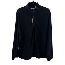 Reebok Mens Black 1/4 Zip Lightweight Fleece Pullover XL