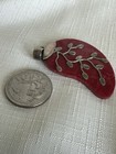 Coral Slab Pendant With Silver Details — photo 2